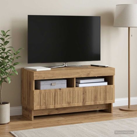 Beyamis Meuble TV LED en chêne massif et bois d'ingénierie (1/5)