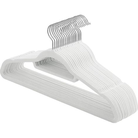 Maxi-Kleiderbügel aus Samt, 20er-Set – grau