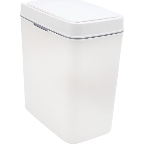 Poubelle intelligente de 15 L avec capteur, résistante à l'eau et sans contact, avec couvercle, idéale pour la salle de bain, le salon, la chambre et la cuisine. (1/5)