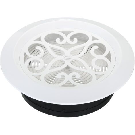 BUNTHAUS 75 mm rundes Lüftungsgitter, verstellbare ABS-Deckendiffusorabdeckung mit Laibungsöffnungen und Sichtschutz für Badezimmer, Küche, Wohnzimmer, weiß (1/4)