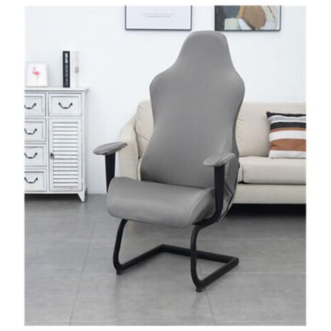 Housses de Chaise de Gaming,Housses de Chaise de Jeu Extensible 1 pièces,Housse de Chaise de Bureau avec Accoudoirs/Dossier de Chaise,Housse de Fauteuil Rotatif,Pas de Chaise,Light Gray