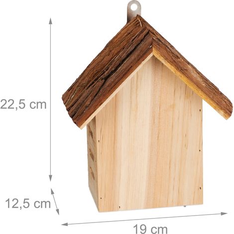 Hotel de insectos refugio colgante jardín 25 x 15 x 15 cm práctico para mariquitas de madera marrón 130015187 (1/4)