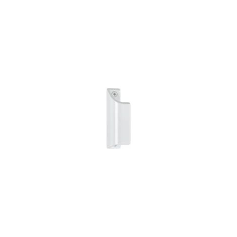 Poignée de porte en aluminium laqué blanc, profilé de 90 mm de longueur, pour portes-fenêtres. (1/4)