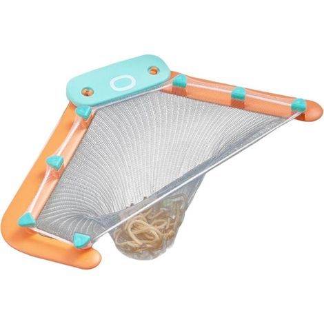 Passoire d'évier, passoire d'évier en forme de pieuvre, bouchon d'évier triangulaire avec sac filtrant pour restes, panier de rangement pour déchets d'évier gain de place - Jaune-Orange - 1 pièce (1/5)