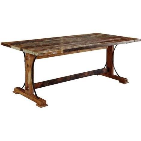 Table à manger 180x90 Bois de récupération laqué Multicolore NATURE OF SPIRIT 11