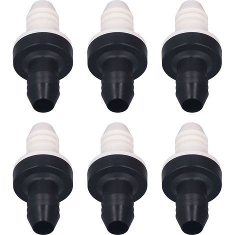 6 Stück Rückschlagventile aus Kunststoff, Einweg-Inline-Ventile für Flüssigkeiten und Gase, 3/8 Zoll (10 mm) Anschlussdurchmesser, Gehäuse aus ABS-Kunststoff, Silikonkautschukmembran (CDBS6) (1/5)