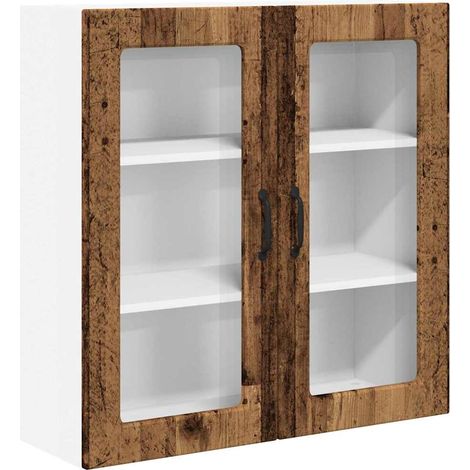 Meuble mural de cuisine，Armoire de cuisine avec porte Bois Ancien 80 x 31 x 80 cm CFW42098 (1/5)