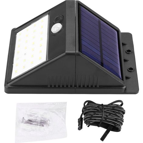 Lampe Solaire Extérieure - Détecteur De Mouvement PIR - 28 LED - 3 Modes - Panneau Solaire Détachable - Pour Jardin Mural (1/5)