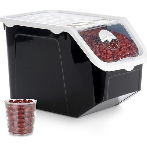 Obst- und Gemüsebehälter mit Deckel, schwarz, für Küchenkühlschrank, 12 l
