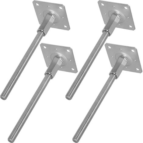 KOTARBAU® Vertikal verstellbarer Stahlpfostenfußanker für Gartenpavillons, Unterstände und Zäune, 110 x 330 mm, 4er-Set