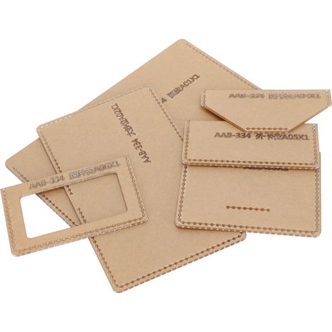 6 Gabarits Acrylique pour Portefeuille DIY - Modèles Cuir Artisanat Outils Créatifs Manuels (1/5)