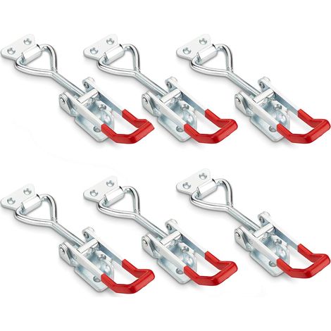 Fermeture à levier - Lot de 6 - Acier galvanisé - Verrouillable M8 - Pour caisses et couvercles - Force 600 kg (1/5)