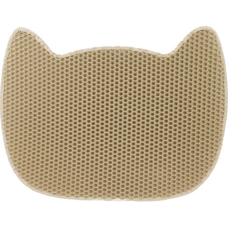Tappetino antiscivolo impermeabile a doppio strato per lettiera per gatti a forma di gatto, 65x40 cm, Glückpet
