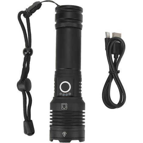 Lampe torche LED XHP50 P50 longue portée à éclairage puissant, rechargeable par USB-C et dotée d'une fonction mémoire (1/5)