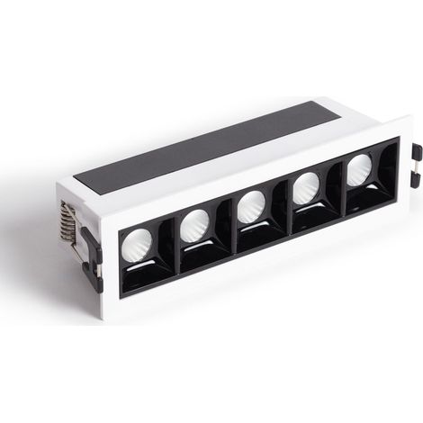 Foco Lineal LED 7W Empotrable Optic CRI90 Corte 140x35 mm Design 3000K Blanco / Negro Blanco Cálido (1/5)