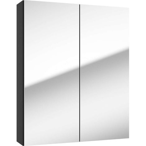 kielle Vega - Meuble avec miroir, 60x73x15 cm, noir mat 50118604 (1/4)
