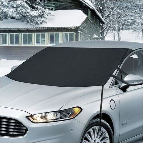 Copertura per auto, protezione magnetica per parabrezza con ganci elastici, resistente al gelo, alla neve, al sole e ai raggi UV - Adatta alla maggior parte delle auto (190 x 107 cm) (1/5)