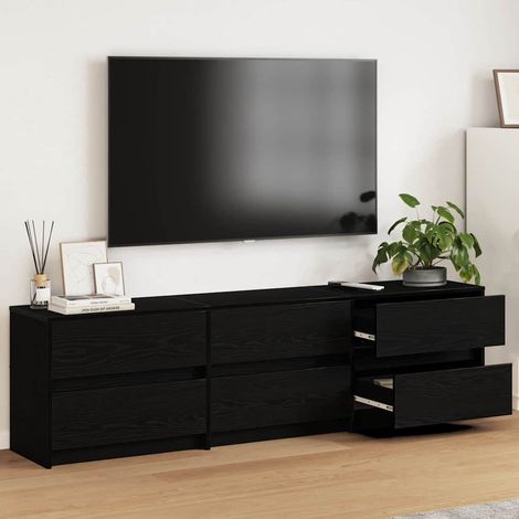 TV Cabinet Black 182 x 34 x 50 cm Engineered wood vidaXL (1/5)