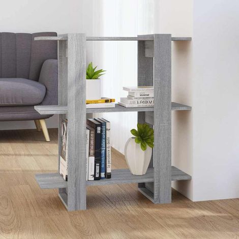 Bibliothèque/Séparateur de pièce Étagère de Rangement - pour Bureau Salon Chambre Cuisine Sonoma gris 80x30x87 cm BV375349 - BonneVie (1/5)