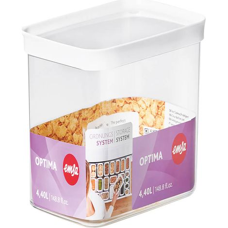 Emsa N1142500 OPTIMA DRY STORAGE Tarro con cierre hermético, blanco