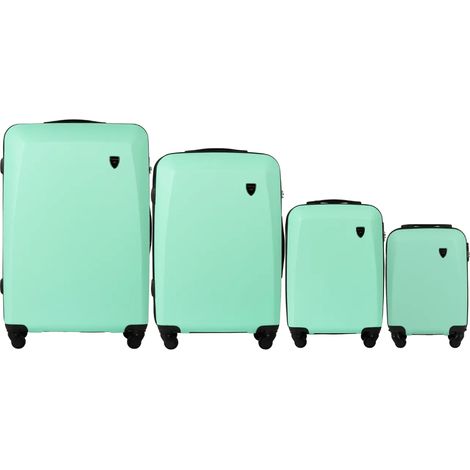JUEGO DE 4 MALETAS VERDE CLARO CON DISEÑO DE ALAS DE PLOMO (1/5)