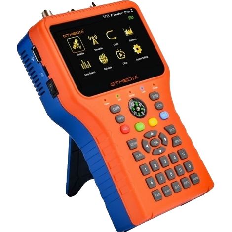 Chercheur de satellite, écran de 4,3 pouces, support DVB-S2X/S2/S/T2/T/C, haut-parleur intégré (1/2)