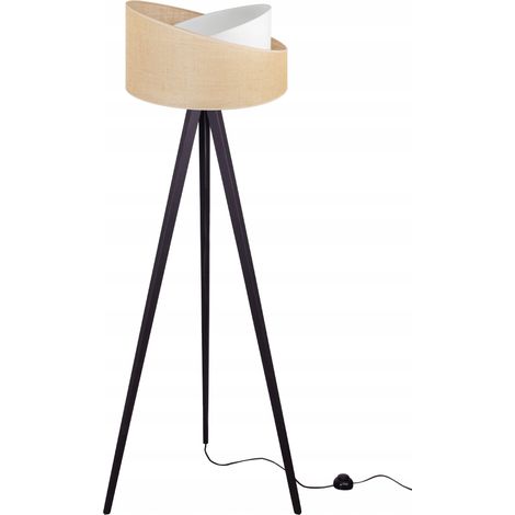 LAMPADA DA TERRA TREPPIEDE PARALUME IN LEGNO DI IUTA 45 CM (1/5)