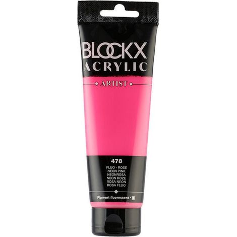 Peinture acrylique - Rose fluo - 478 - BLOCKX Artist - Qualité beaux-arts - Tube 120ml