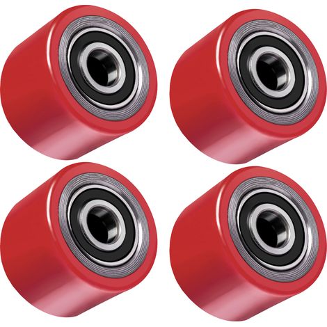 4 Pack Roues de Transpalette Polyuréthane 80x50mm Axe 20mm Avec Roulements à Billes pour Camions de Transport Pièces Détachées Industrielles Transpalettes 1800kg (1/5)