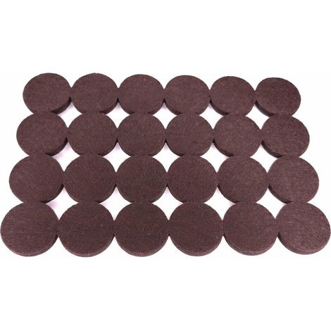 48x Patin Feutre Autocollant Auto-Adhésifs Rond 25mm Glisseur 5mm Anti Rayure Anti dérapant Pied Meuble Table Chaise Parquet Protection, marron foncé (1/5)