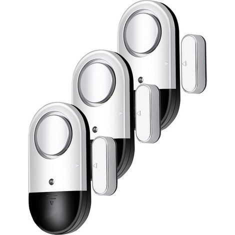 Allarme per porte - 3 pezzi - Suono potente da 125 dB - Allarme personale - Allarme di sicurezza - Sensore per porte - Allarme per finestre e porte - Sicurezza domestica - Allarme magnetico - (1/5)