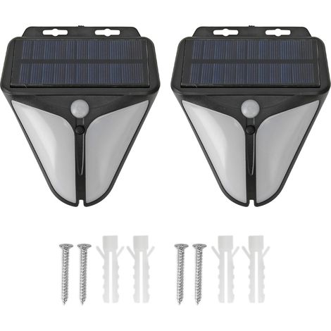 2 Pièces Lampe Solaire Détecteur de Mouvement avec Alarme Sonore, 4 Modes Étanche pour Jardin et Maison (1/5)