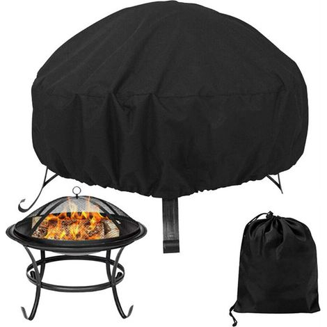 Abdeckung für Feuerstellen im Außenbereich, Durchmesser 86 cm, Höhe 38 cm, 210D silberfarbenes Gewebe, wasserdicht und UV-beständig, für die Terrasse. (1/5)