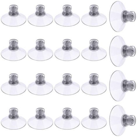 Ventouse a visser, 20 Pièces 40mm Ventouses Transparentes avec Filetage, Extra Fortes PVC Plastique Suspension Rideau Isolant Ventouse pour Camping Car, Fenêtre, Salle de Bain, Van (1/5)