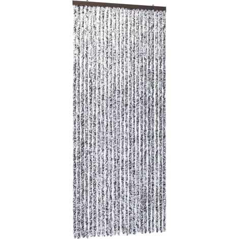 Cortina contra insectos mosquitera Marrón y beige 100 x 220 cm Chenille DEC022180