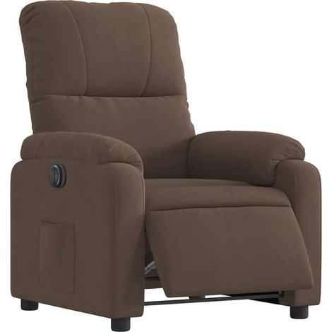 Brauner elektrischer Relaxsessel aus Mikrofaser