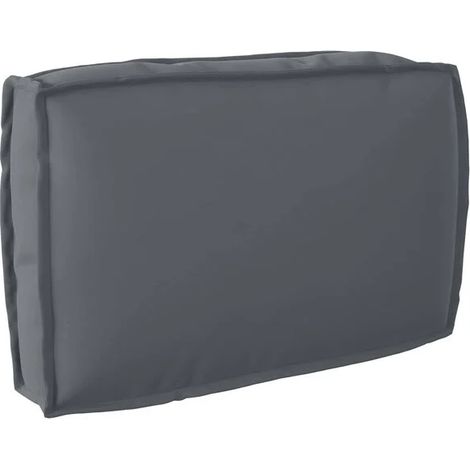 Coussin gris anthracite, mesurant 60 x 40 x 12 cm, en tissu Oxford. (1/5)