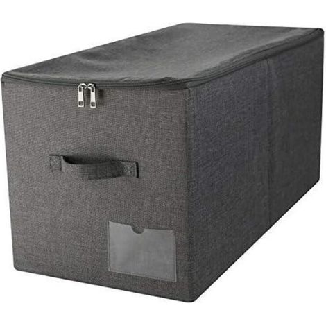 Amonsen 60L extra große Aufbewahrungsbox Decken Bettdecken mit Deckel, schwarz (1/5)
