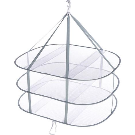 Suspendus séchoir à Pull,Cintre à Maille Pliable à 3 Niveaux pour Chandail,Sèche-Linge Niveaux en Filet,Cintre Empilable Polyvalent,pour l'intérieur et l'extérieur, pour Pull,Linge délicat (1/4)