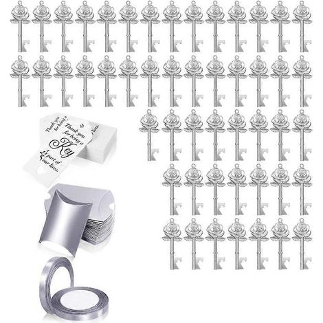 Lot de 50 boîtes cadeaux de bonbons avec ouvre-bouteille, décoration pour mariage, anniversaire ou fête. (1/5)