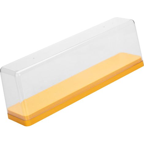 Boîte de rangement pour figurines, anti-poussière, empilable, transparente, pour figurines de dessins animés et poupées, jaune (1/5)