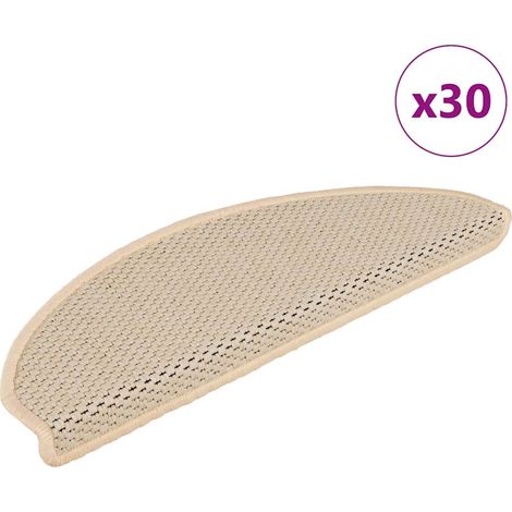 Alfombra autoadhesiva escalera sisal 30 uds 65x21x4 cm Berber vidaXL