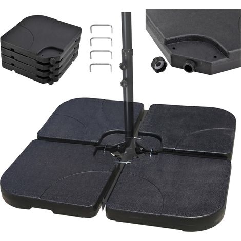 Poids pour Parasol avec Croisillon au Sol, en Lot de 4, Noir (1/5)