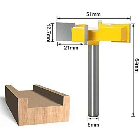 Fraise a Surfacer, 8mm Tige De Nettoyage Bottom Router Bits Surface Rabotage Bits Diamètre De Nettoyage Fond De Menuiserie Fraise (1/3)