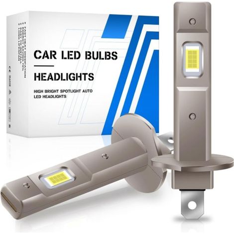 Ampoules de Phares LED H1 - 6500K Blanc Froid Kit de Conversion Sans Ventilateur PZCC