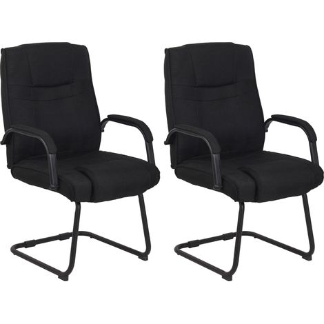 2er Set Freischwinger Attila Stoff schwarz/schwarz