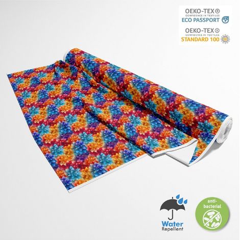 TESSUTI DECORATIVI PER ESTERNI OXFORD - Motivo Fiori Colorati DX18041 (1/5)