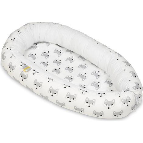Babynest - nid d'ange - 0-8 mois - 100% coton - 82x54cm - renards - blanc (1/3)