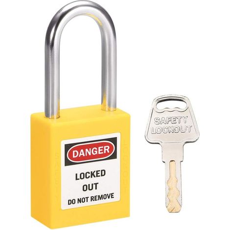 Gelb Lockout-Tagout-Sperren 1-1/2 Zoll mit 1 Schlüssel Kunststoff (1/4)