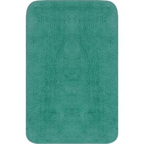 Tapis de salle de bain 2 pcs Tissu Turquoise